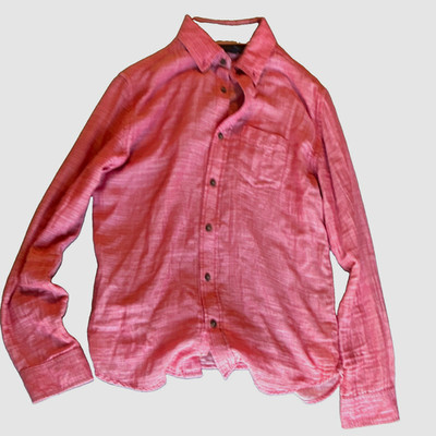 Aeropostale Men s S Pink Solid Cotton Long Sleeve Button-Up Pockets