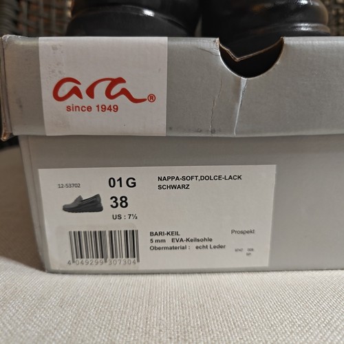 Ara Blair Women's Leather Low Top Wedge Shoes BLACK Size US 7.5 NEW IN BOX - Picture 9 of 9