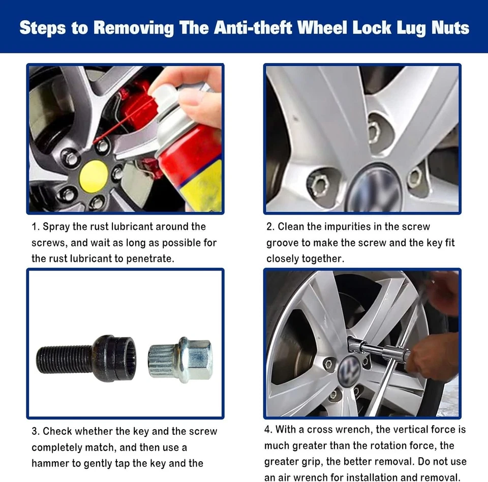 Tuerca de bloqueo de rueda tornillo antirrobo tuerca enchufe llave de extracción para Mercedes-Benz Foto 3 de 4