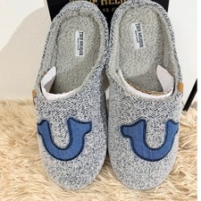 True Religion Men s Slippers Gray Horseshoe Logo Size 13 XL New