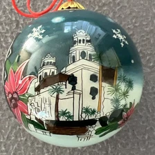 Hand-Painted Glass Christmas Ornament - Hearst Castle