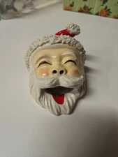 Vintage Santa Claus Mouth Japan Ashtray Ceramic Rare Spaghetti Trim Christmas