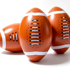 3 Pack Inflatable Footballs, 12 Inch Blow up Football for Sports Theme Birthday