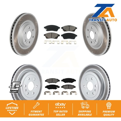 Coated Brake Rotor & Semi-Metallic Pad Front Rear Kit For Cadillac SRX Saab 9-4X - Picture 1 of 9
