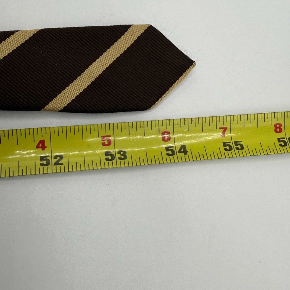 Corbata de seda a rayas para hombre KETCH marrón dorado formal negocios Foto 4 de 4