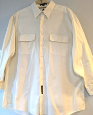Stylish Tommy Hilfiger Men's Off White Long Sleeve Button Down Shirt/ 17 32-33