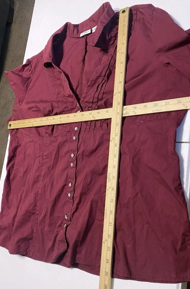 Top Mujer Años 90 Victoriano Borgoña Renacimiento Gótico Grunge Bruja Talla XL Foto 4 de 4