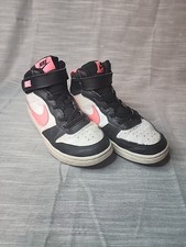 Nike Court Borough Mid 2 Youth Size 2Y Black Pink Sunset Pulse CD7783-005