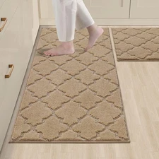 Soft Kitchen Rugs [2 PCS] for in Front of Sink Super Absorbent Kitchen Floor ...