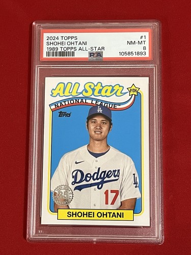 2024 Topps Shohei Ohtani #1 1989 Topps Baseball All-Stars PSA 8 - Picture 2 of 15