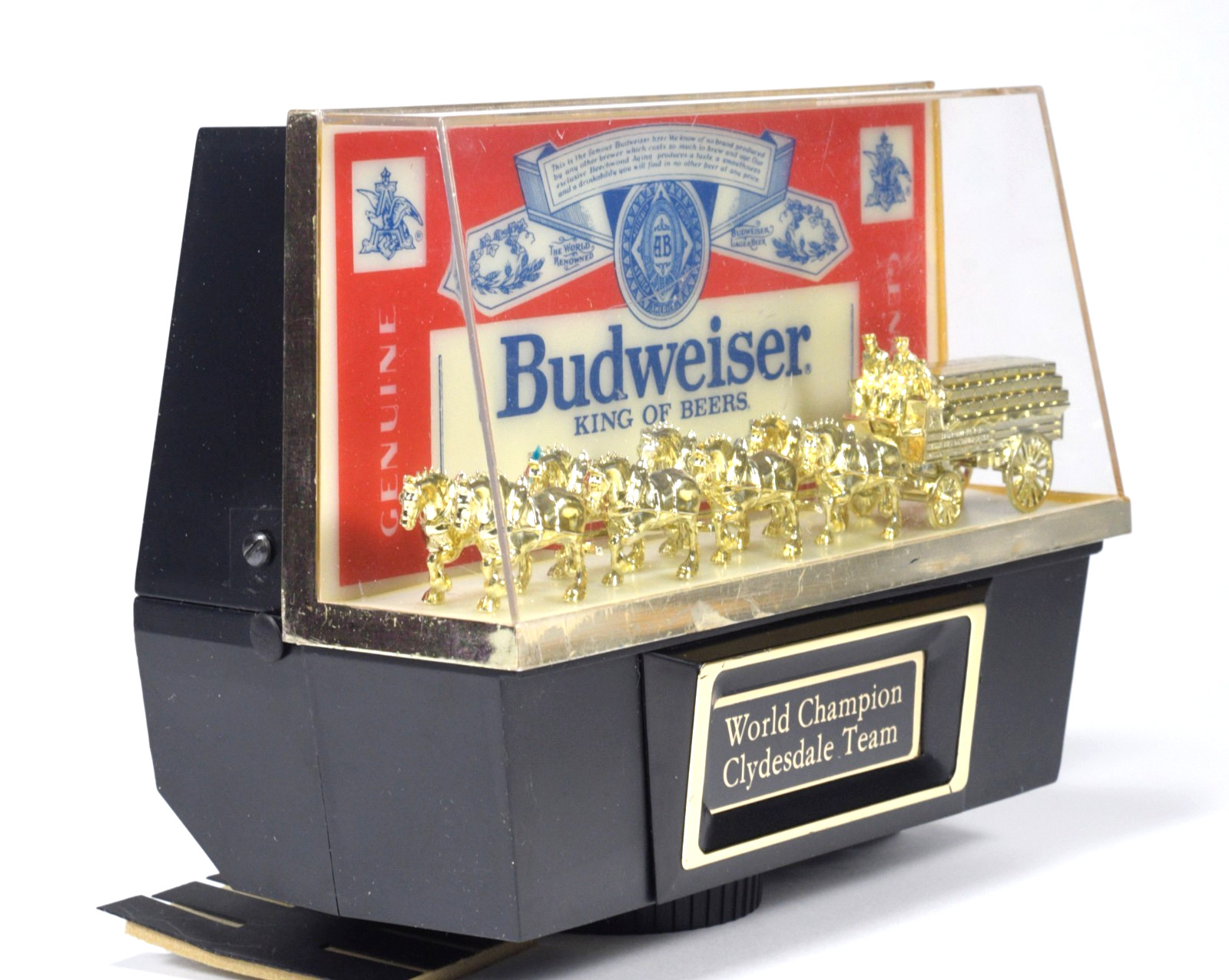 Vtg 1980s Budweiser King of Beers Clydesdales Cash Register Topper - No Light
