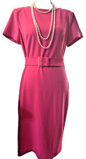 Calvin Klein Pretty Ladies Dress Size 12 in Hibiscus (Bright Pink) Bold Zipper