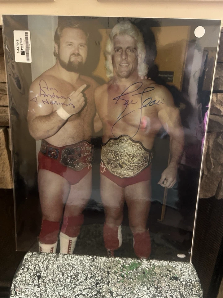 Foto firmada por Ric Flair y Arn Anderson 16x20 WCW WWE Four Horsemen Schwartz certificado de autenticidad” Foto 3 de 4