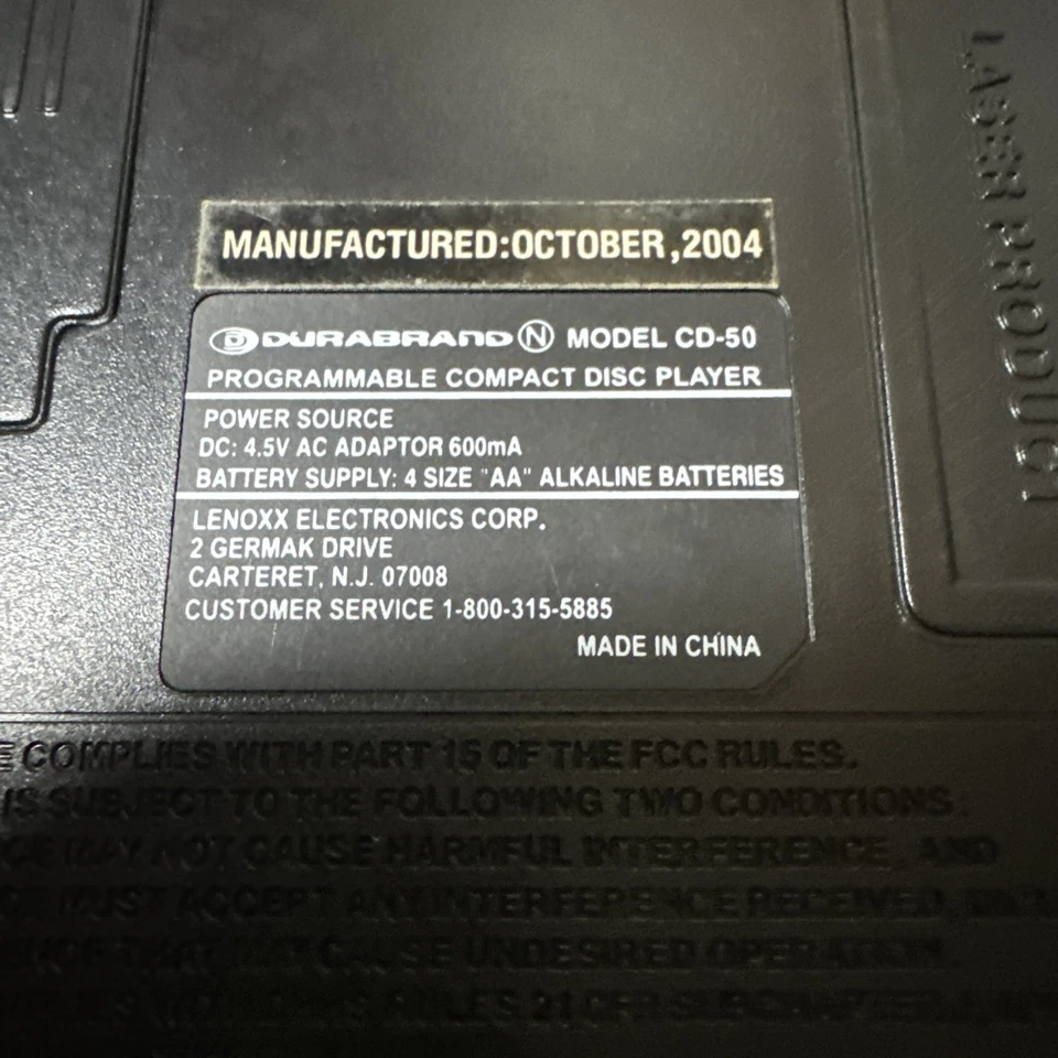 Reproductor de CD portátil Duraband programable digital pantalla LCD de 1 bit DAC Foto 3 de 4