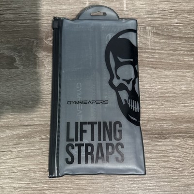 Gymreapers Lifting Wrist Straps for Weightlifting, Bodybuilding, Black/Black 