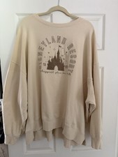 Disneyland Resort Oversized Sweatshirt Beige Neutral Cozy Disney Adult Pullover