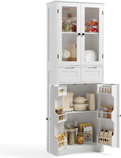Armadio Cucina Alto Salvaspazio, Mobile Dispensa E Credenza Buffet Con 4 Ante E 