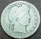 US 1896-O Barber Quarter  **