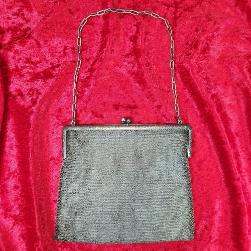 Antique 1920’s Sterling Silver Mesh Handbag 180+ Grams 925 - Picture 1 of 12