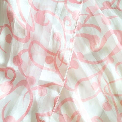 VTG White/Pink Satin Printed Scarf/Headwrap 60s 70s Costume Retro Two-Tone Y2K - Picture 8 of 9