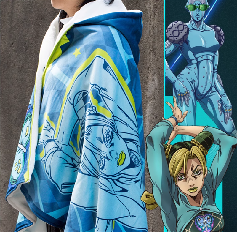 Anime JoJo's Bizarre Adventure Jolyne Cujoh Cosplay Plush Blanket