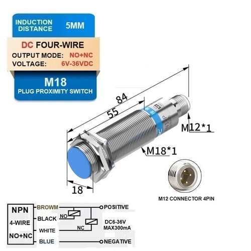 18MM 4Pin Connector10V30V Proximity Awitch Aensor Aviation Plug Induction Switch - Picture 21 of 38