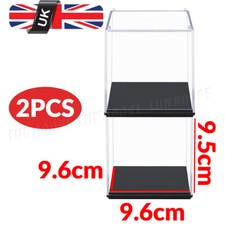 2PCS 9.6cm Acrylic Display Case Small Clear Perspex Box Dustproof Action Figures