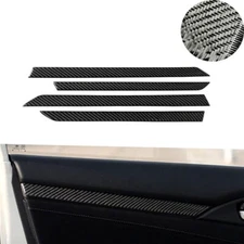 Carbon Fiber Car Door Decor Strip Trim Sticker For Honda Civic 10th 4 Door 16-19