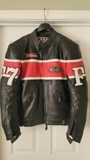 First Racing F7 Motorcycle Leather Jacket Red Black Size Small w/ Pads
