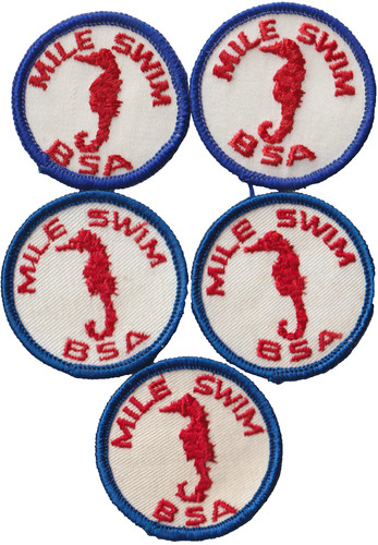 Scouts BSA Mile Swim Emblem Set of 5 Patches (AR2925)
