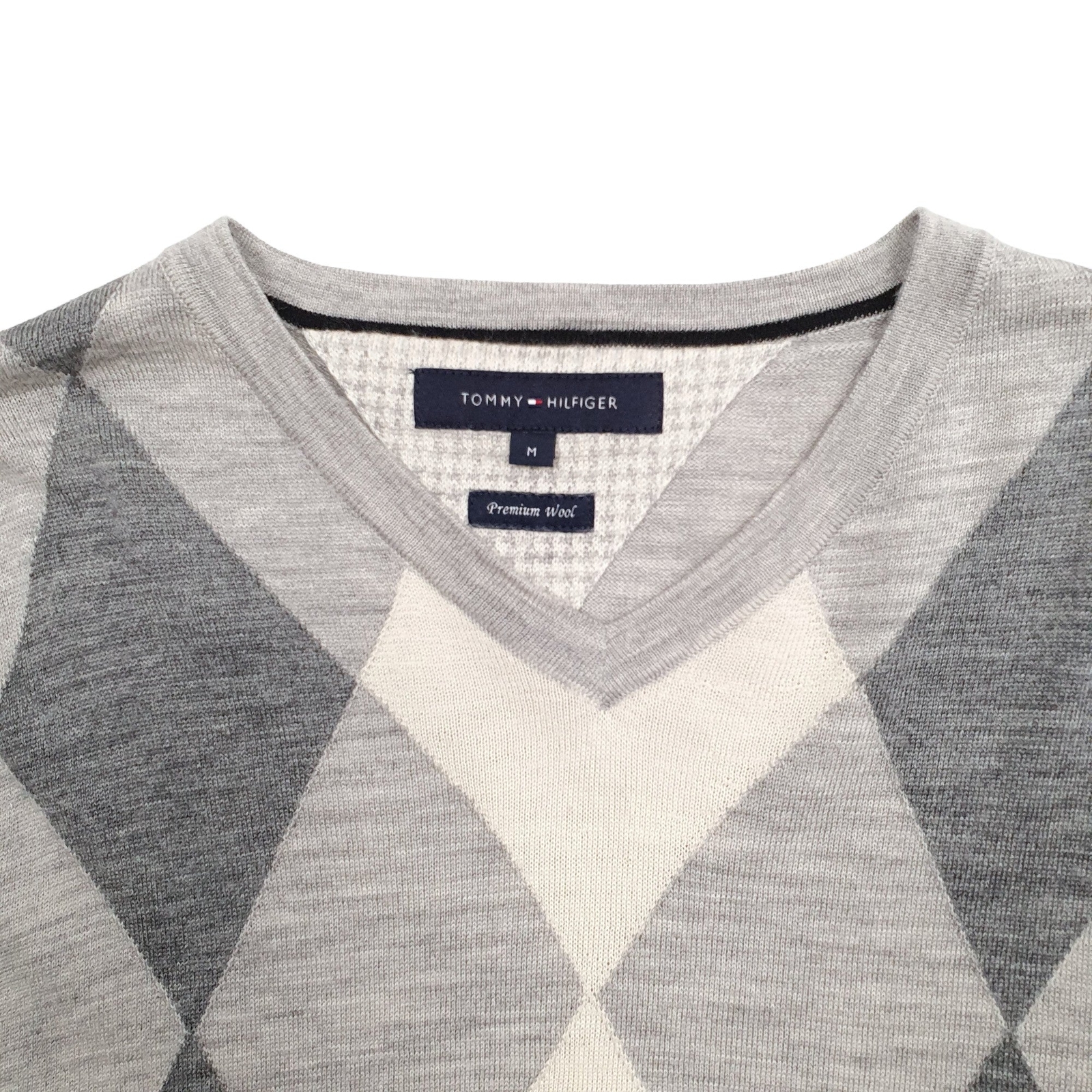 TOMMY HILFIGER V Neck Knit Jumper Sweatshirt Mens M image 2