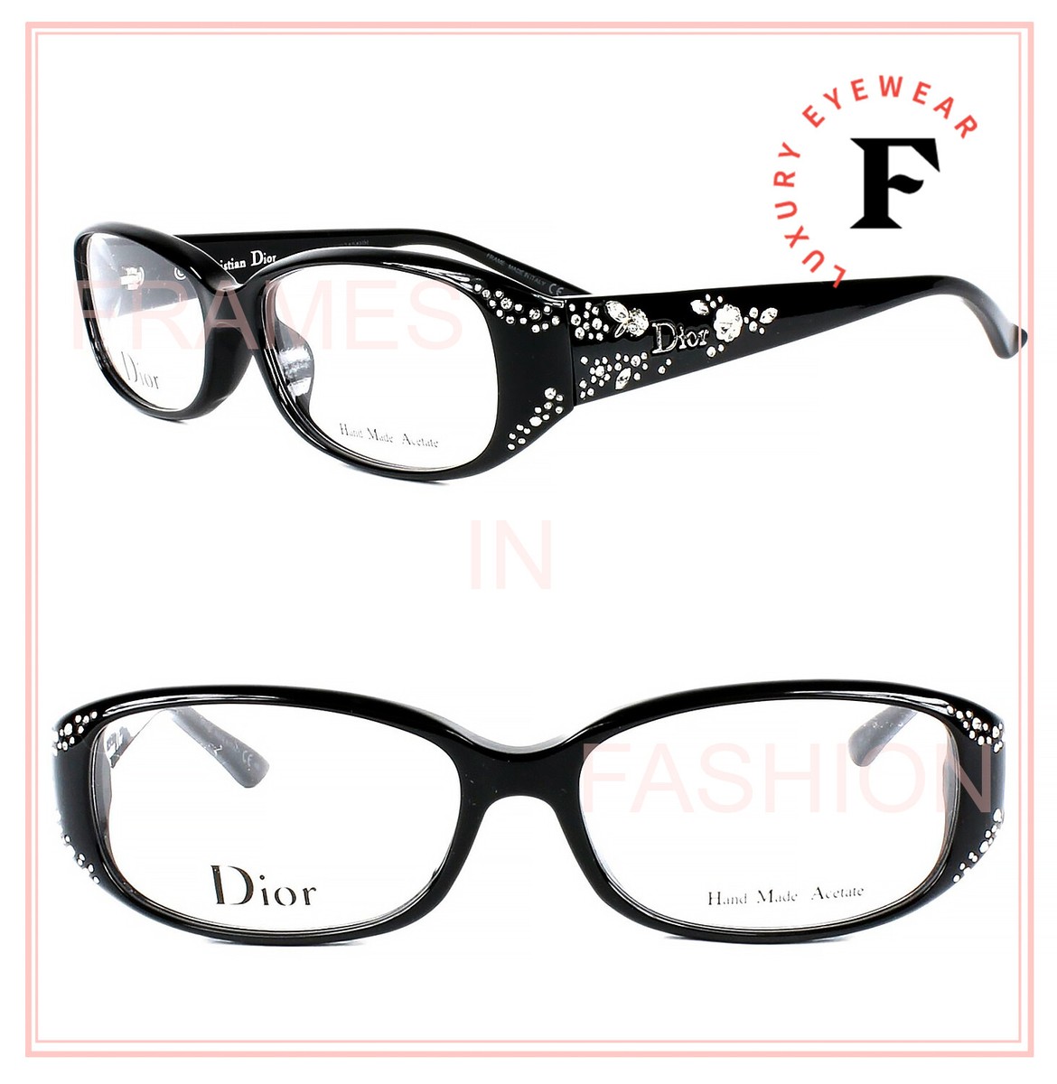 CHRISTIAN DIOR MINUIT Flower Crystal CD7064J Black 53mm CHRISTIAN DIOR MINUIT Flower Crystal CD7064J Black 53mm