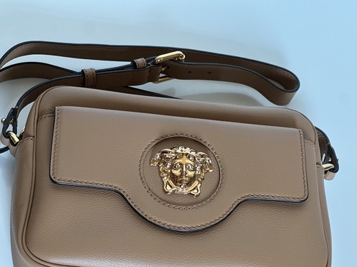 NWT $1400 Versace Medusa Head Calf Leather Caramel Medium Shoulder Bag 1008102 - Picture 7 of 22