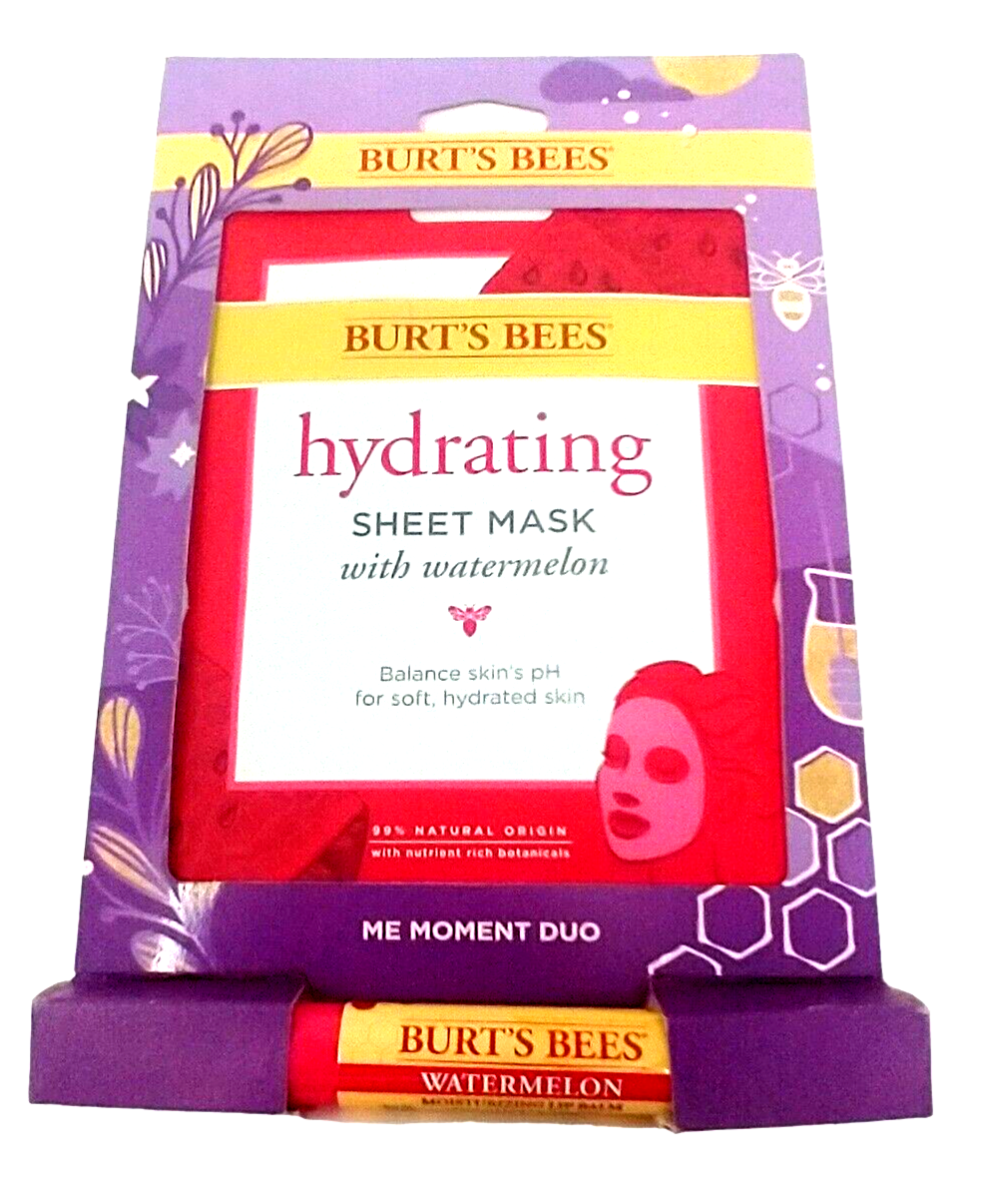 Burt's Bees Hydrating Watermelon Sheet Mask for Soft Skin with Lip Balm-image