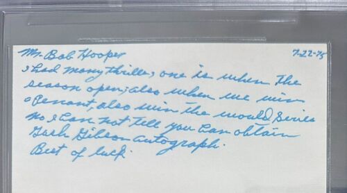 James Cool Papa Bell Signed Index Card W/ Josh Gibson Reference HOF Autograph - Picture 2 of 4