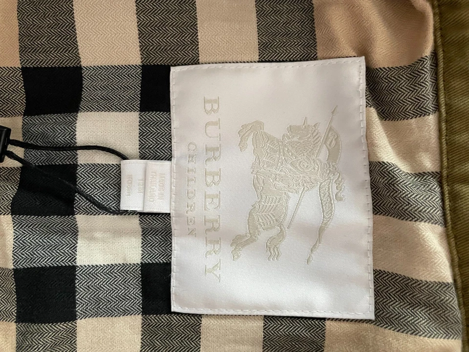 Chaqueta Burberry Niños Oliva Algodón Lona Talla 12M 12 Meses 80 cm Nueva Con Etiquetas Nueva Foto 4 de 4