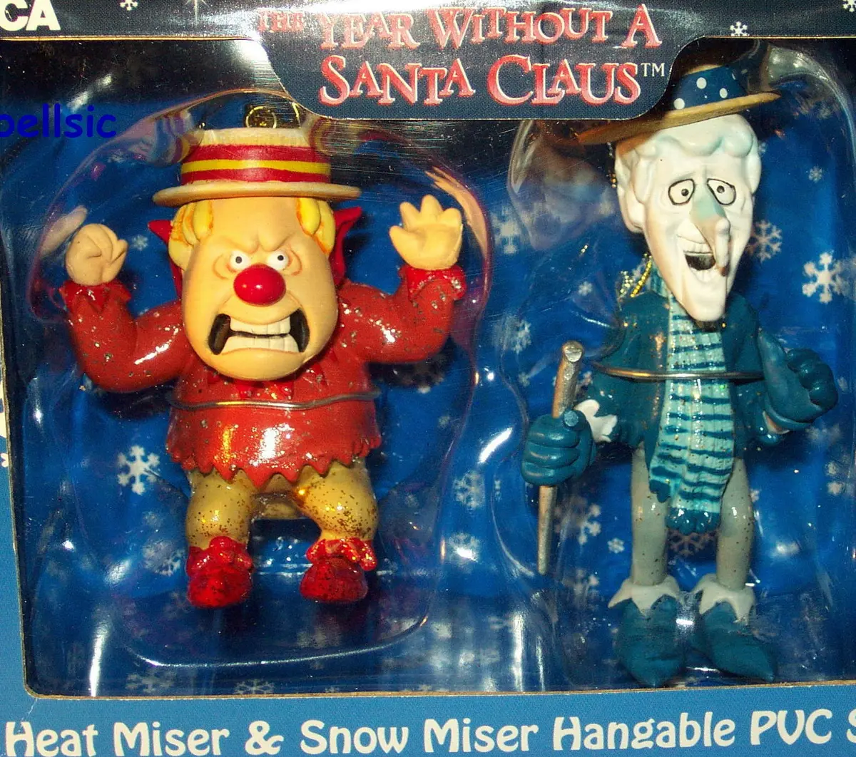 NEW Year Without a Santa Claus ornament set Heat Miser and Snow Miser NECA  PVC