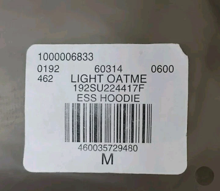 Felpa con cappuccio pullover Essentials Fear Of God logo 2 lati farina d'avena taglia media nuova