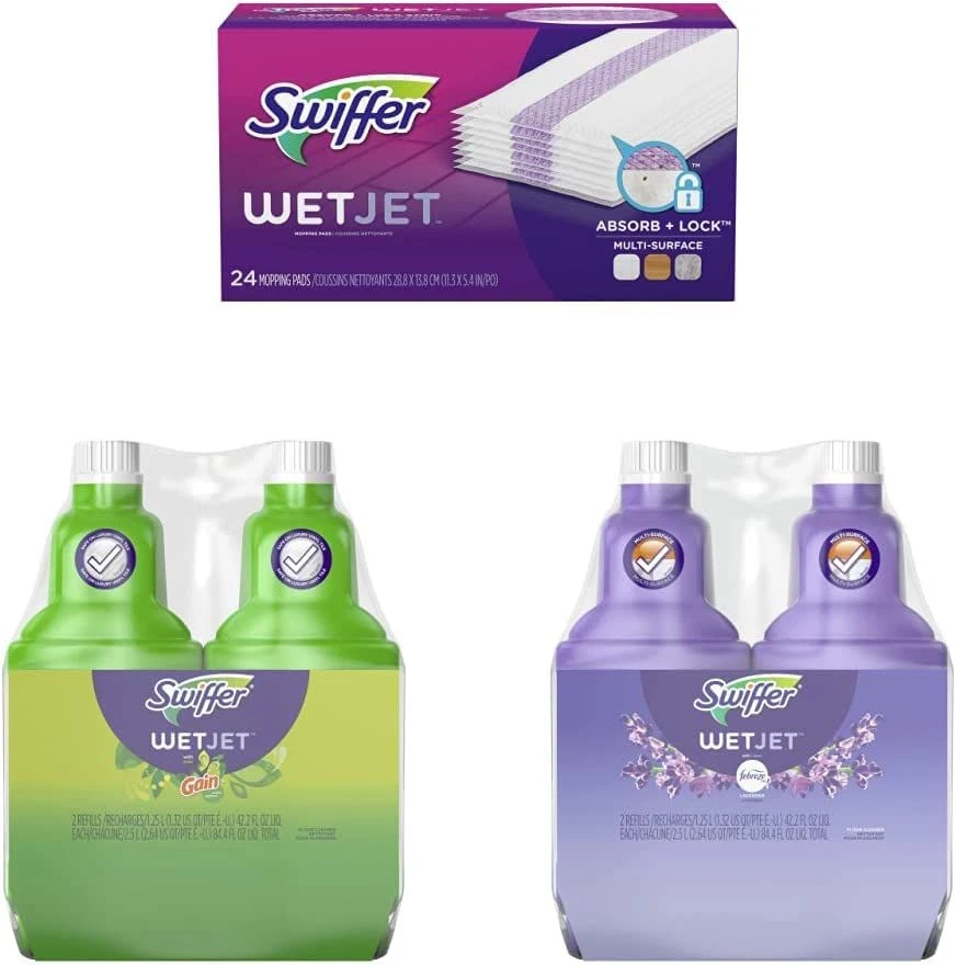 Swiffer Wetjet Hardwood Floor Cleaner Spray Mop Pad Refill Multi
