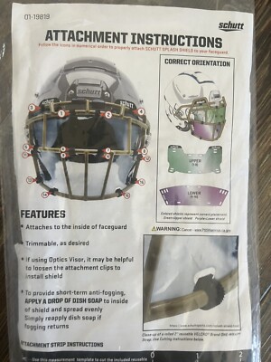 Pack Schutt Clear Football Helmet Eye Visor Mouth Face Mask