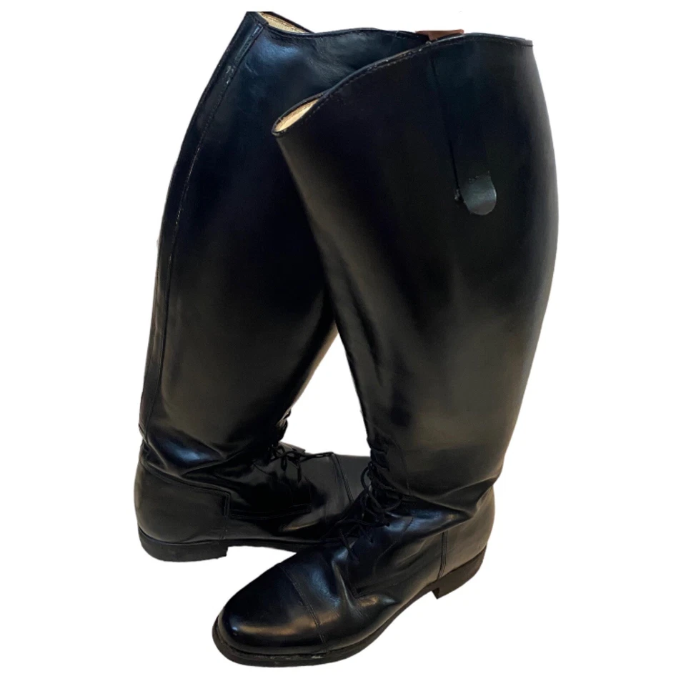 Botas de equitación boxer doma ecuestres altas cuero negro marca Europa talla 8,5 EE. UU. Foto 4 de 4