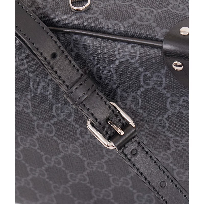 NEW $1,900 GUCCI Black Grey GG Supreme Monogram SQUARE NEW $1,900 GUCCI Black Grey GG Supreme Monogram SQUARE