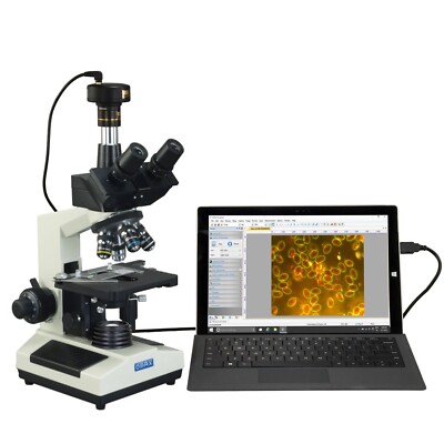 OMAX 40X-2500X 10MP Digital Darkfield Trinocular Compound Microscope Live Blood