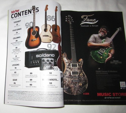 Guitar Player magazine February 2024 Famous Stolen Guitars Paul Rodgers Oz Noy - Picture 2 of 3