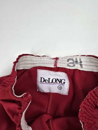 DeLong Vintage University KU Nylon Track Pants Cheerleader Sweats School Size 12 - Picture 4 of 10