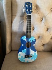 EUC Amahi Blue Flower Soprano Ukulele