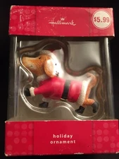 Hallmark Puppy Dog in Santa Outfit Santa Suit Lovely 2009 Christmas Ornament New