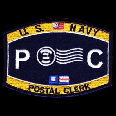 NAVY RATING PC  POSTAL CLERK RATING HAT PATCH US NAVY VETERAN PIN UP USN WOW