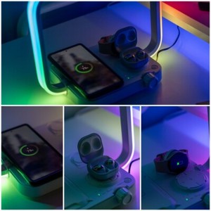 3in1 Wireless Charging Pad LED Colour Changing Light Phone Airpod Watch Charger - Picture 8 of 24