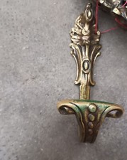ANCIENNE Patère Crochet Porte Manteau Mural en bronze